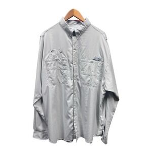 Columbia Shirt Gray XL Men's Vented‎ Omni Shade Long Sleeve WARD Embroidered